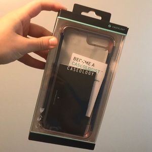 Navy blue and rose gold iPhone 7 Plus case